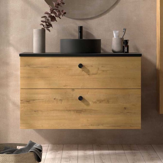 Mueble de Baño Bajo 100 cm. 2 Cajones Carmen de Avila Dos