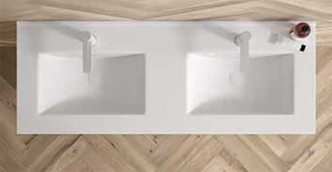 Lavabo Plus Porcelana 120 cm. 2 Senos