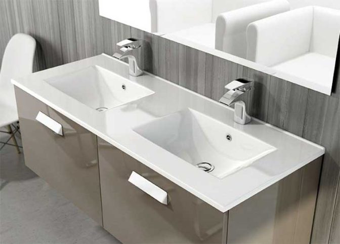 Lavabo Solido 120 cm. 2 Senos