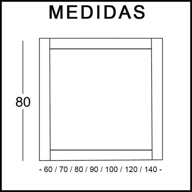 Medidas Espejos de Baño Marco Madera