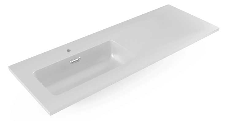 Encimera Cerámica EOS Lavabo Desplazado fondo 46 cm.