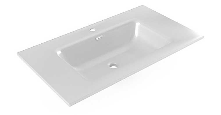 Encimera Cerámica EOS Lavabo Centrado fondo 46 cm.